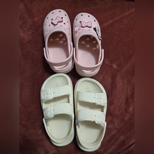 SHEIN Pink and Cream Kids Sandals Set
